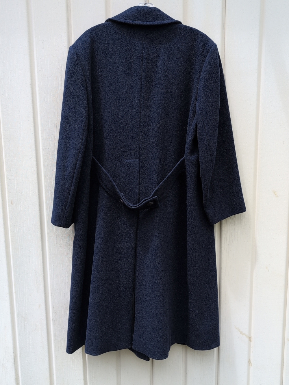 Vtg Pendleton Overcoat Womens 16 Blue Virgin Wool Double Breasted Trench USA - Picture 13 of 13